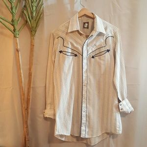 VINTAGE MENS DETAILED BUTTON UP